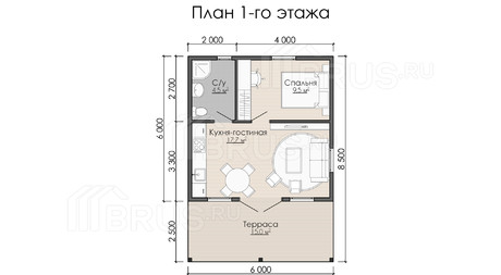 Каркасный дом 6x8,5