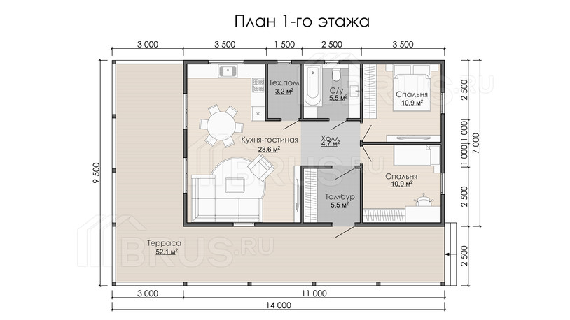 Проект каркасного дома «Колтуши»