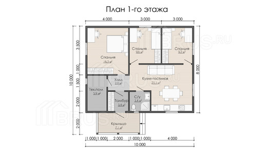 Проект каркасного дома «Лесколово»