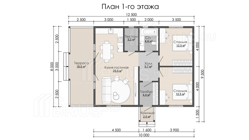 Проект каркасного дома «Огоньково»