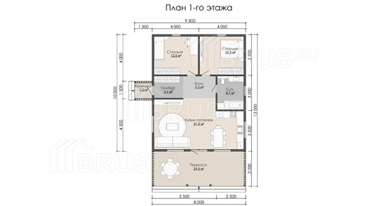 Проект каркасного дома «Оредеж»