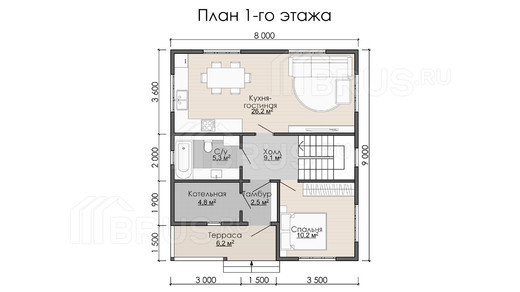 Проект каркасного дома «Пригородный»