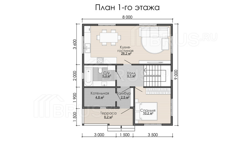 Проект каркасного дома «Пригородный»