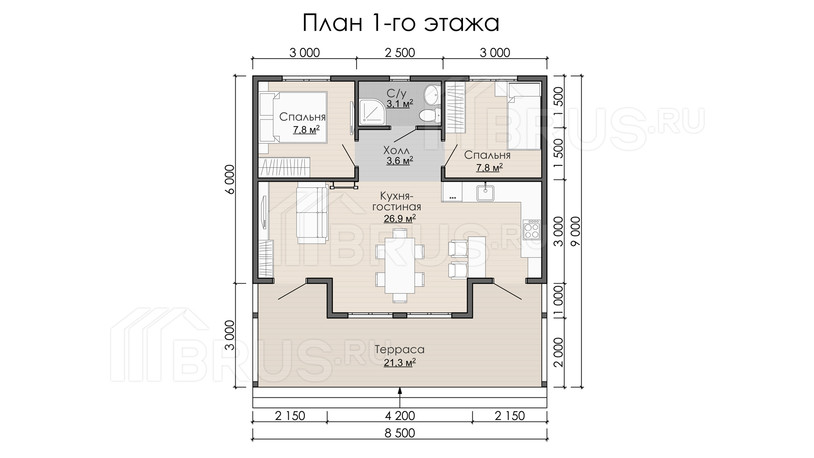 Проект каркасного дома «Стеклянный»