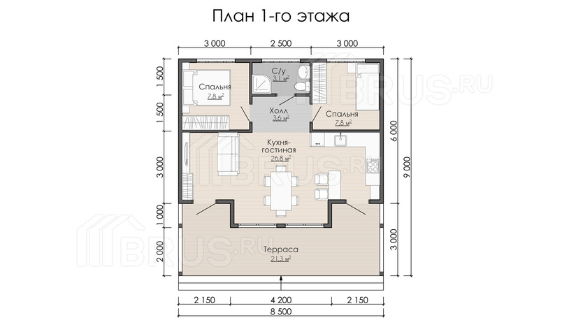 Проект каркасного дома «Светогорск»