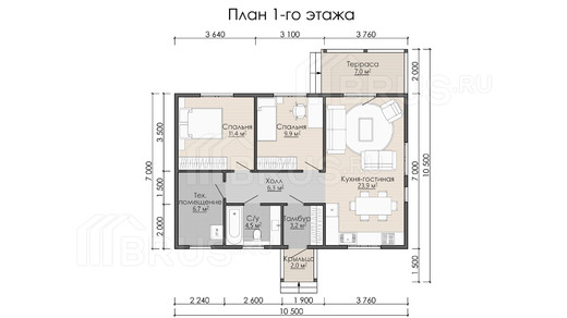 Проект каркасного дома «Тойвола»