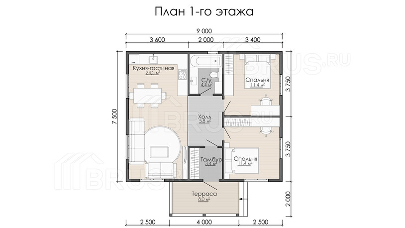 Проект каркасного дома «Воскресенск»