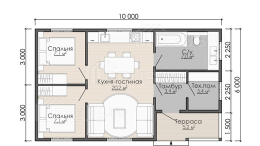 Каркасный дом 6x10