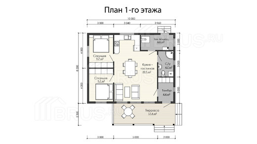 Каркасный дом 8x10