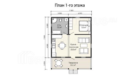 Каркасный дом 7x9
