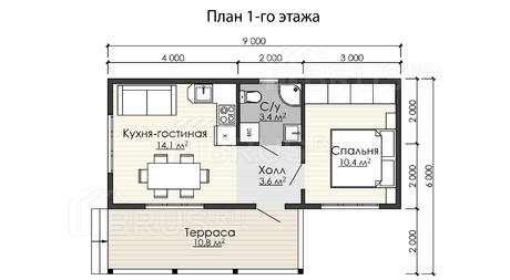 Каркасный дом 4x9