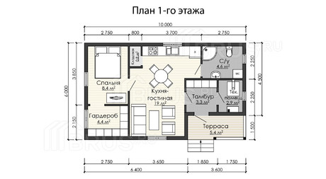 Каркасный дом 6x10