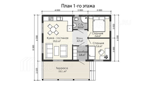 Каркасный дом 6x9