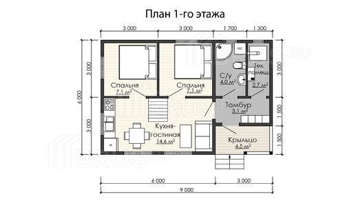 Каркасный дом 6x9