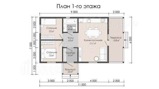 Каркасный дом 6x11