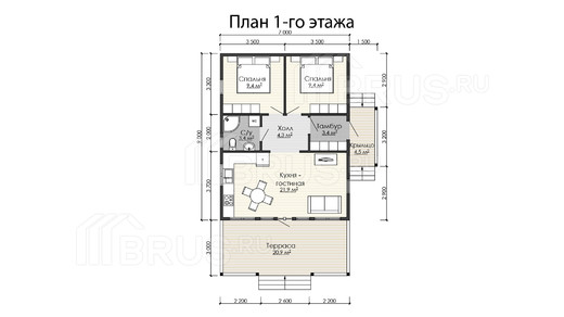Каркасный дом 7x12