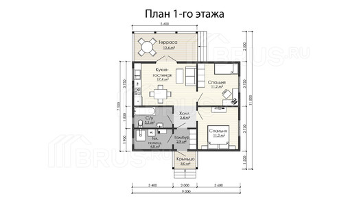 Каркасный дом 7,5x9