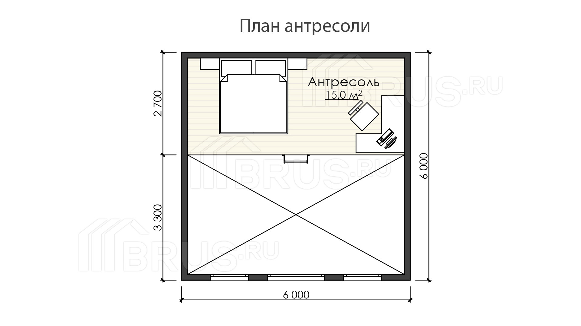 Каркасная баня 6х8,5 | BRUS.RU